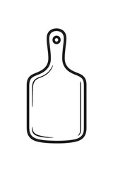 Minimalist Dark Cutting Board Outline Artwork with Subtle Luminous Edges, a Sleek Abstract Representation of a Kitchen Essential, Blending Modern Design Aesthetics with a Deep Gradient Background