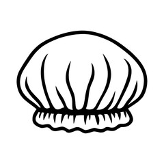 Essential waterproof shower cap illustration, perfect for protecting hair during bathing or showering. This versatile and hygienic bath cap outline drawing is ideal for spa, beauty, travel
