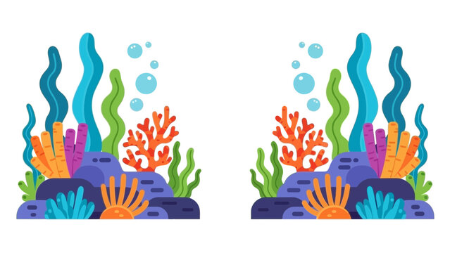 Vibrant underwater coral reef scene for ocean conservation projects, marine biology presentations, or engaging educational materials originally a scalable vector