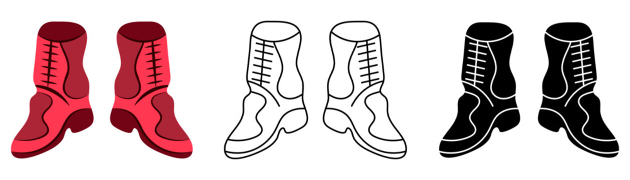 Rubber gumboots isolated vector illustration