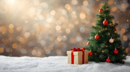Christmas background with copy space and Christmas themed decorations