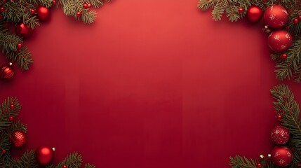 Christmas background with copy space and Christmas themed decorations