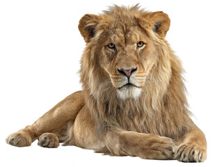 Lion, isolated on transparent background. Generative AI isolated, transparent, cut-out, animal, cute, lion, adorable