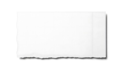 Obraz premium Torn white paper strip with rough edges isolated on white background.