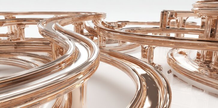 Rose Gold Geometric Structures Design