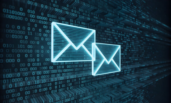 Secure email communications with encrypted digital code for business solutions