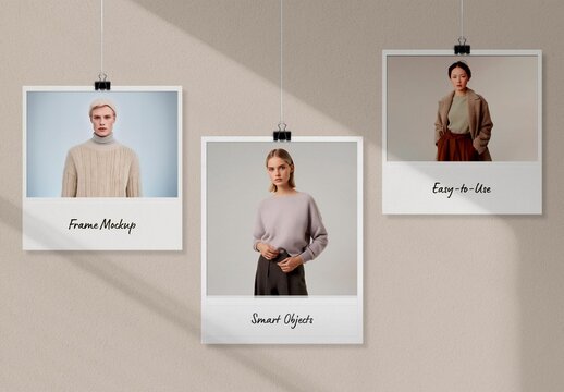 Vintage Clipped Frames Mockup