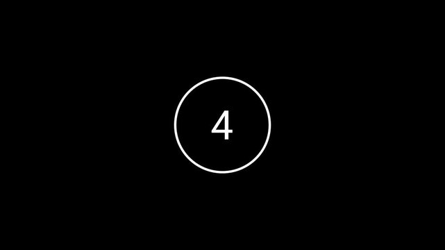 Countdown timer ten seconds animation.10 to 0 seconds on transparent background with alpha channel, 10 second countdown timer animation.