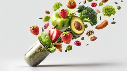 Vegetable and fruit supplement capsule explosion