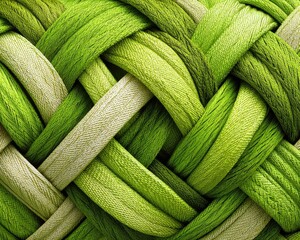 Intricate Woven Pattern In Green And Beige Tones