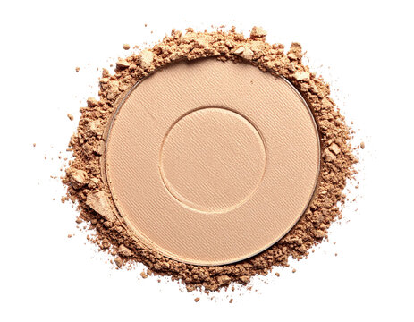 Compact powder circle & surrounding dust, tan