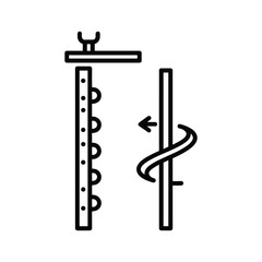 Outline Icon of a Medieval Flail Weapon with Spiked Ball and Chain