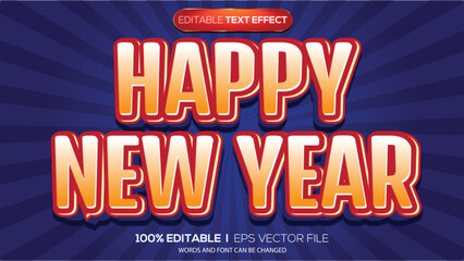 3D text effect new year theme