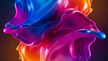 Vibrant Abstract Liquid Splash in Dynamic Motion with Gradient Colors.