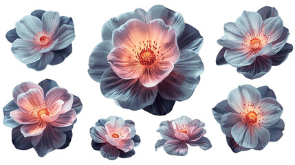 Fototapeta premium Ethereal Blooms: Fantasy Floral Glow