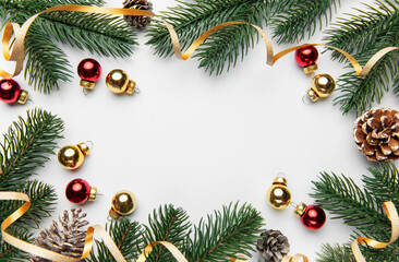 Naklejka premium Christmas holiday season frame with copy space