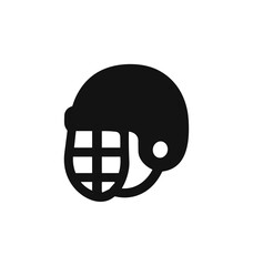 Minimalist Black Hockey Helmet Symbol Sport Protective Gear Silhouette Icon