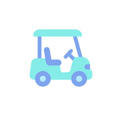 Flat Style Isolated Golf Cart Vehicle Transportation Graphic Illustration