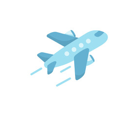 Flat Design Passenger Airplane Flying with Speed Trails Transportation Illustration