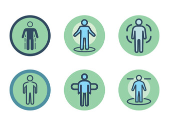 Collection of Human Figure Icons Representing Social Connection and Behavior