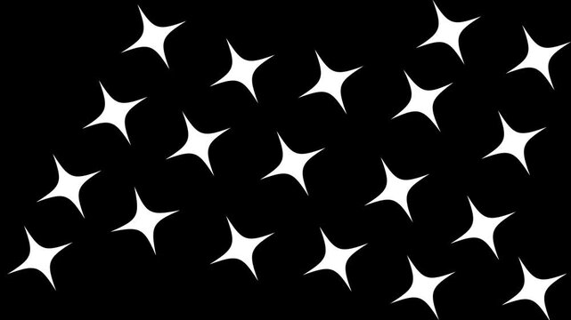 Twinkle light glitter stars, starry sky ,looping animation,flat,vector,doodles style stars blinking,The sparkling effects or magical appearance 4k animation on black screen background.4K