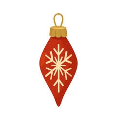 Obraz premium Red Elongated Ornament With Snowflake