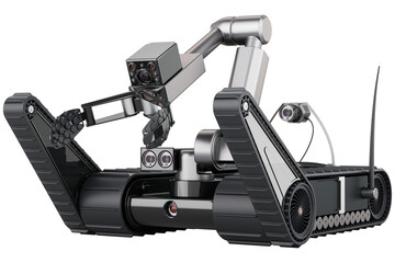 Bomb disposal robot, transparent background