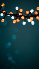 Warm and Cool Christmas Lights on a Dark Background.