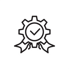 Quality Assurance icon symbolizing certified standards, process validation, and defect prevention, representing quality control management, compliance, organizational excellence, and product integrity