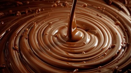 Silky chocolate swirl creamy splash rich dessert brown liquid cocoa creamy texture sweet indulgence - Powered by Adobe