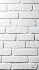 White Brick Wall Texture Background Vertical Close-up.