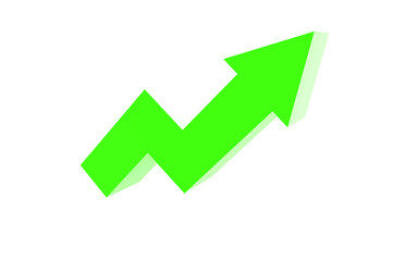 3d minimal light green arrow up shows strengthening currency, financial progress stock up, rising arrow. 3d illustration.