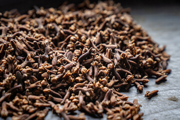 A bunch of cloves photographed from close range