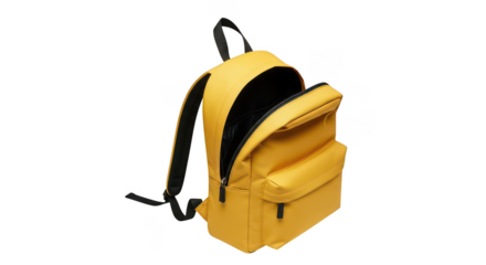 Sleek Yellow Backpack With Open Main Compartment On Black