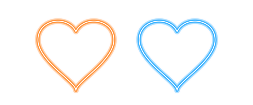 Vibrant Neon Heart Icons Love, Valentines, and Graphic Elements for Creative Designs