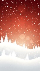 Winter Wonderland - Snow-Covered Trees and Falling Snowflakes.