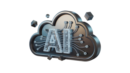 Futuristic AI cloud computing, modern technology of artificial intelligence concept