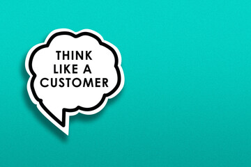 A white speech bubble with the message 