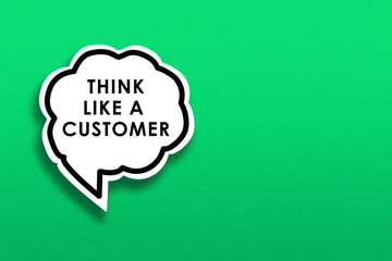 A white speech bubble with the message 