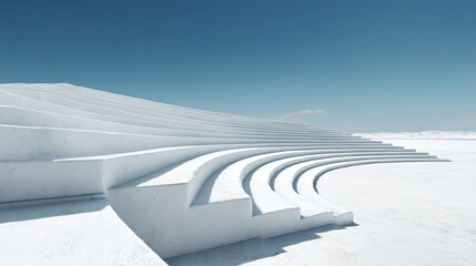 White Amphitheater Structure In Empty Outdoor Space
