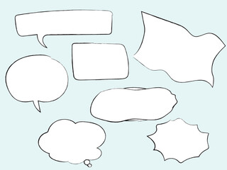 Fototapeta premium Rough line speech bubble illustration