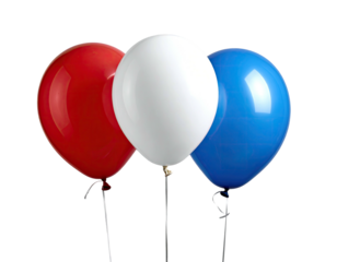 Balloons Red, white, and blue against black backdrop