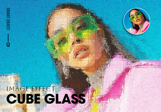 Cube Glass Photo Effect Template