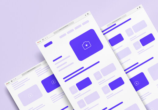High Fidelity Website Layout Design Wireframe Template