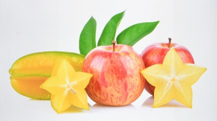 Apple Pome Fruit Isolated on White Background, Fresh Organic Produce Representing Health and Natural Sweetness Concept