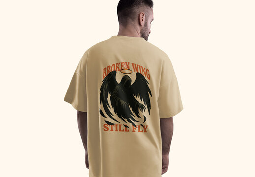 Streetwear Oversized Tshirt Design Template With Dark Fantasy Illustration