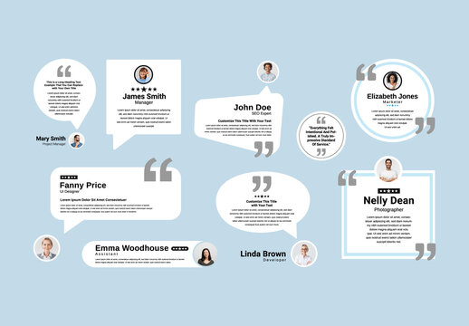 Testimonials Review And Quotes Layout