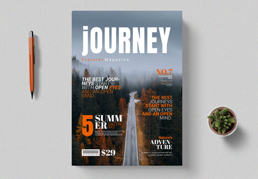 Travel Cover Magazine Template Layout