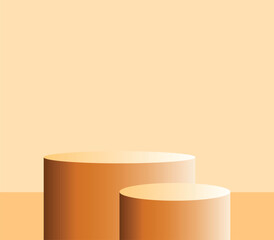 vector illustration of an orange background, Orange Product Square Double Podium