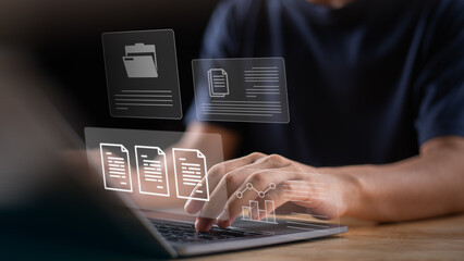 representing seamless digital document interaction ,smart data organization, symbolizing cloud efficiency, workflow automation, secure information processing, modern digital transformation strategies